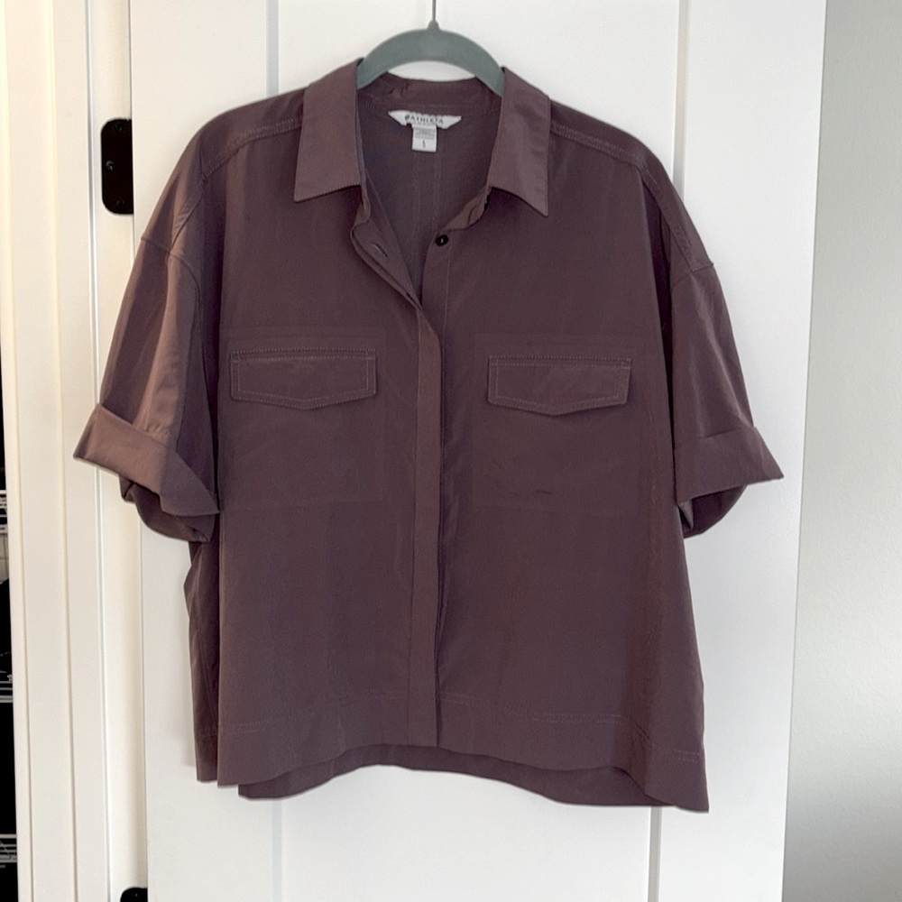 Athleta Mauve Short Sleeve Shirt L
